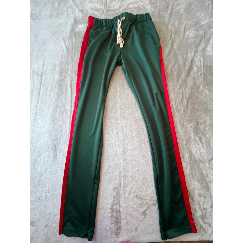 EPTM Track Pants Mens XXL Green Red Side Stripe Ankle Zip
